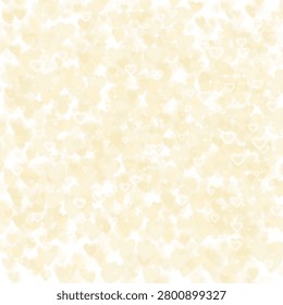 A soft, dreamlike background is filled with a multitude of glowing, pale yellow heart shapes intermingled with sparkling light effects.