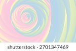 Soft and elegant abstract background featuring a mesmerizing swirl or spiral pattern in gentle pastel colors (pink, blue, yellow-green). Ideal for kids, beauty, or sweet concepts.