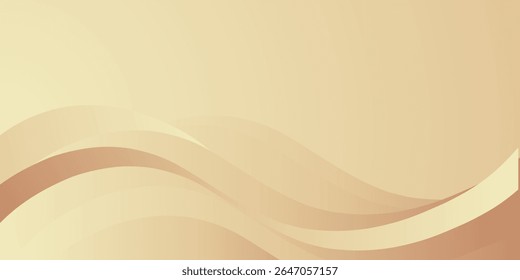 A soft and elegant abstract background featuring smooth, flowing waves in a soothing beige and brown color palette, perfect for sophisticated corporate designs.
