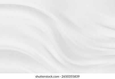 A soft, flowing abstract background featuring gentle white fabric waves and smooth, elegant curves, creating a serene and luxurious visual texture.