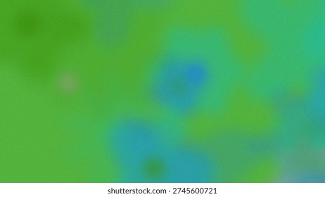 A soft focus abstract background featuring a fluid gradient transitioning between vibrant green teal and deep blue hues with gentle bokeh highlights and a barely perceptible texture.