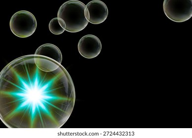 Soft Glowing Light Inside a Transparent Bubble