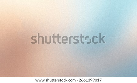A soft gradient background blends pastel beige and blue hues, creating a gentle and dreamy abstract texture