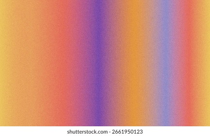 A soft gradient background transitions through warm colors like yellow orange and pink with vertical bands of purple and red and a subtle noise texture.