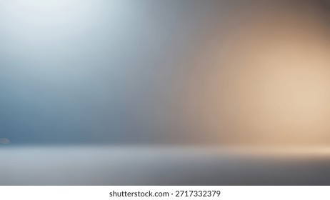 Soft Gradient Studio Backdrop With Warm  Cool Light Effects.