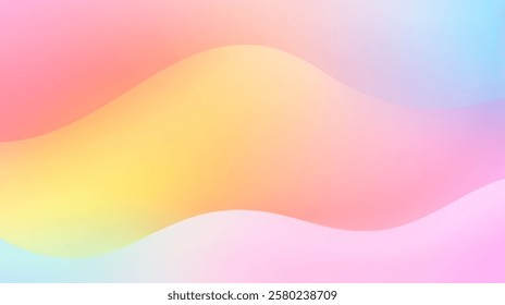 Soft gradient waves in pastel colors create a calming and dreamy atmosphere, perfect for use in modern design, digital art, or as a soothing background for various creative projects. 3D illustration
