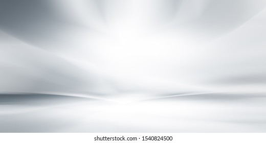 Soft Gray Studio Room Background, Grey Floor Backdrop With Spotlight.