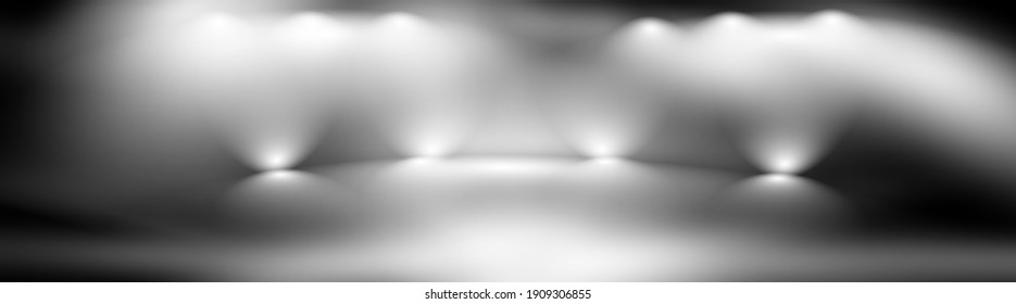 Soft Gray Studio Room Background, Grey Floor Backdrop With Spotlight 