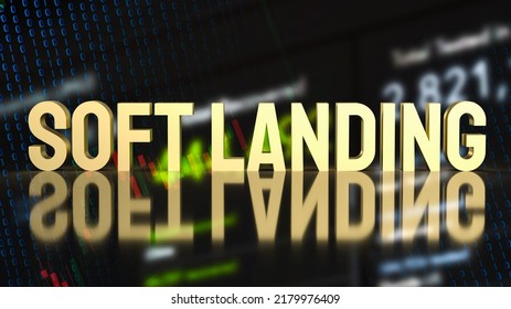 Soft Landing Gold Text On Business Background  3d Rendering