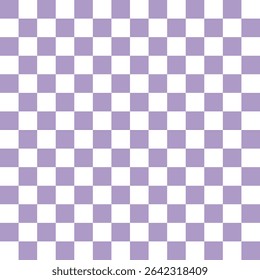 Soft lavender and white checkerboard pattern — soothing pastel repeat perfect for spa products, cosmetics packaging, girls’ stationery, or spring decor.