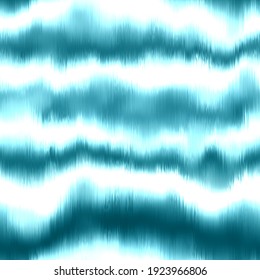 Soft Light Blue Blur Stripe Texture Background. Seamless Liquid Flow Watercolor Stripe Effect. Wavy Wet Wash Variegated Fluid Blend Pattern For Water Sea Effect. Turquoise Summer Beach Backdrop. 
