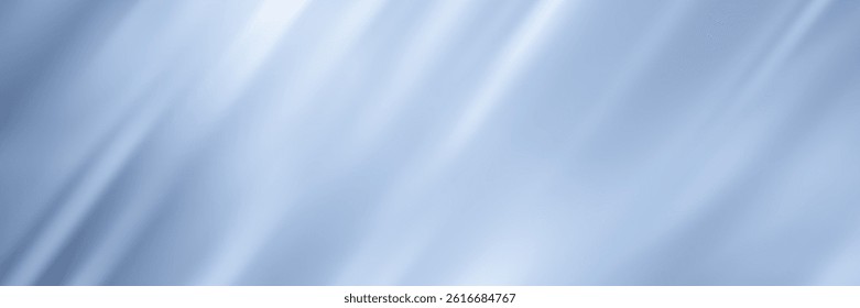 Soft Light Blue Flowing Waves Background. Smooth undulating curves create a gentle, elegant liquid or fabric texture. Minimalist cool abstract backdrop.