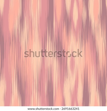 Soft Mauve Ikat Texture with Vertical Blurred Brushstrokes in Pink and Beige