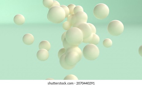 Soft Metaballs Birth And Flow Subsurface Scattering Material Molten Cream Merge And Fly Apart Drops 3d Render