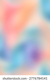 Soft Pastel Abstract Gradient Background with Blurry Holographic Fluid Shapes