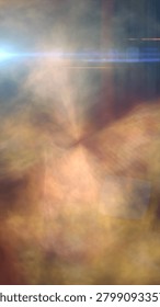 Soft pastel light vortex with lens flare and smoky textures, forming a dreamy abstract background with motion and atmospheric depth.