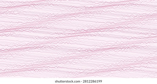 Soft pink background featuring subtle jittery wavy lines creating unique textured digital signal noise pattern, suitable for modern abstract design and artistic visual projects.