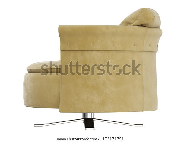 Soft Round Chair Cushion Side View Interiors Stock Image