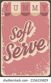 Soft Serve Ice Cream Poster Sign For Fast Food Ice Cream Shop