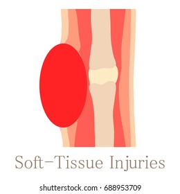 Soft Tissue Injury Icon. Cartoon Illustration Of Soft Tissue Injury  Icon For Web Isolated On White Background