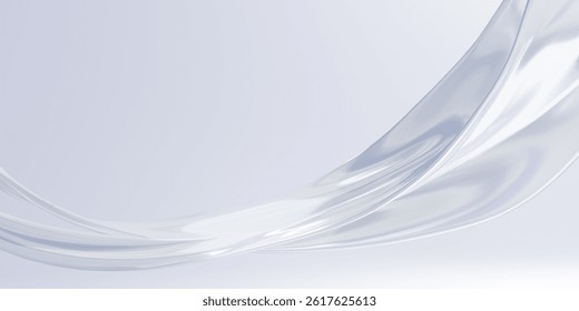 Soft, translucent silk-like waves and glowing particles create a luxurious backdrop ideal for beauty, skincare, or cosmetic product designs.