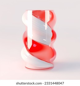 Soft Waves and Abstract Marble Patterns Converge in Artistic Harmony , 3d render