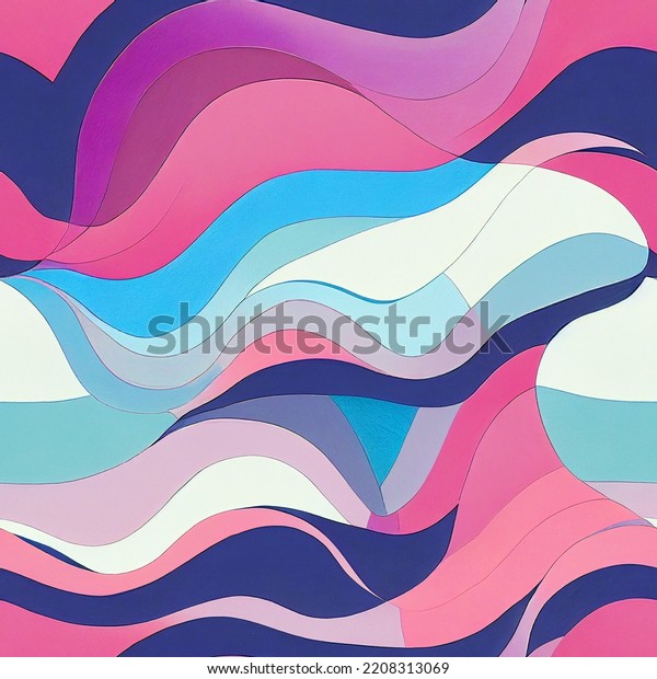 Soft Waves Pattern Digital Illustration Stock Illustration 2208313069 ...
