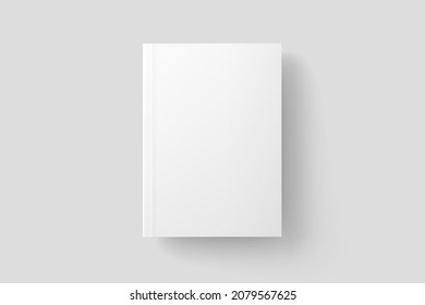 Softcover Book Cover White Blank 3D Rendering Mockup