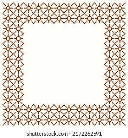 Software Created  Cross Stitch Pattern Of Picture Frame 