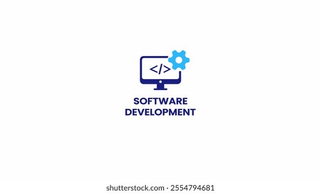 Software development icon, conceptual software development, software development project.