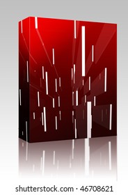 Software package box Abstract geometric illustration, smooth chrome flying panels
