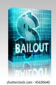 Software Package Box Bailout Finance Illustration, Dollar Symbol Over Financial Design