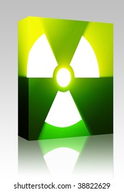 Software package box Illustration of radiation hazard warning alert symbol