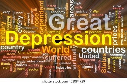 Software Package Box Word Cloud Concept Illustration Of Great Depression