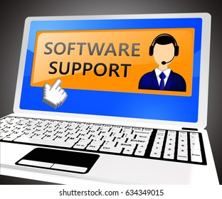 Software Support Tablet Shows Online Assistance 3d ILlustration