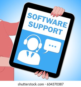 Software Support Tablet Shows Online Assistance 3d ILlustration