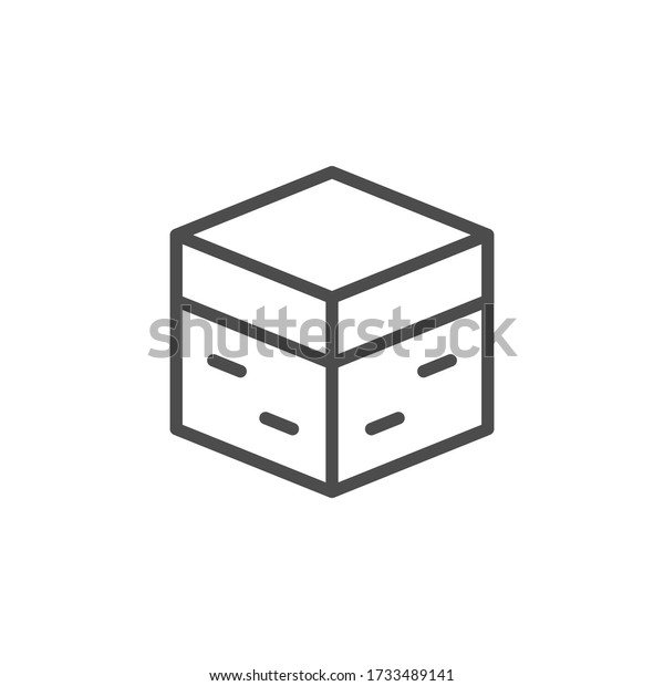 Soil structure line outline icon isolated on\
white. Geological layer of ground. Surface formation. Bedrock,\
clay, dirt, humus. Underground\
material