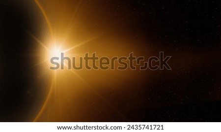 Solar eclipse background texture. View of sun behind moon