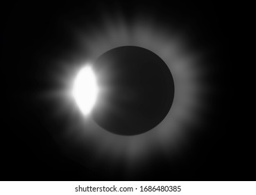 Solar Eclipse with dark sky