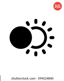 Solar Eclipse Icon Flat Isolated Illustration