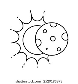 solar eclipse icon sign vector