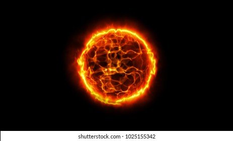 Solar Energy Abstract Background. Fire Ball. Sun Illustration.