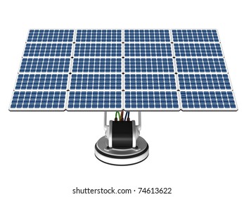 Solar Energy Panel On A White Background.