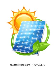 Solar Energy Power Concept Save Environment Stock Illustration ...