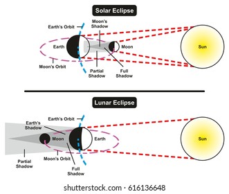 Solar Lunar Eclipse Comparison Infographic Diagram Stock Illustration ...