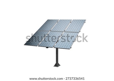 Solar Panel Array Isolated on White Background, Renewable Energy Concept