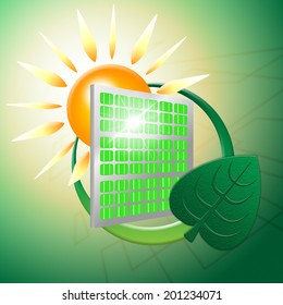 Solar Panel Showing Go Green Energize Stock Illustration 201234071 ...