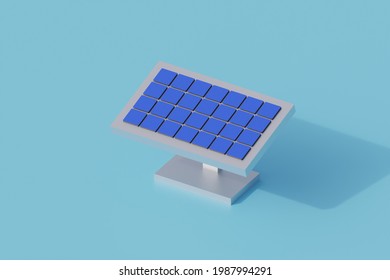 Solar Panel Technology Single Isolated Object. 3d Render Illustration Isometric