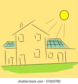 Solar Panel Drawing Images, Stock Photos & Vectors | Shutterstock