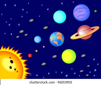 Solar System Cartoon Stock Illustration 96053903 | Shutterstock